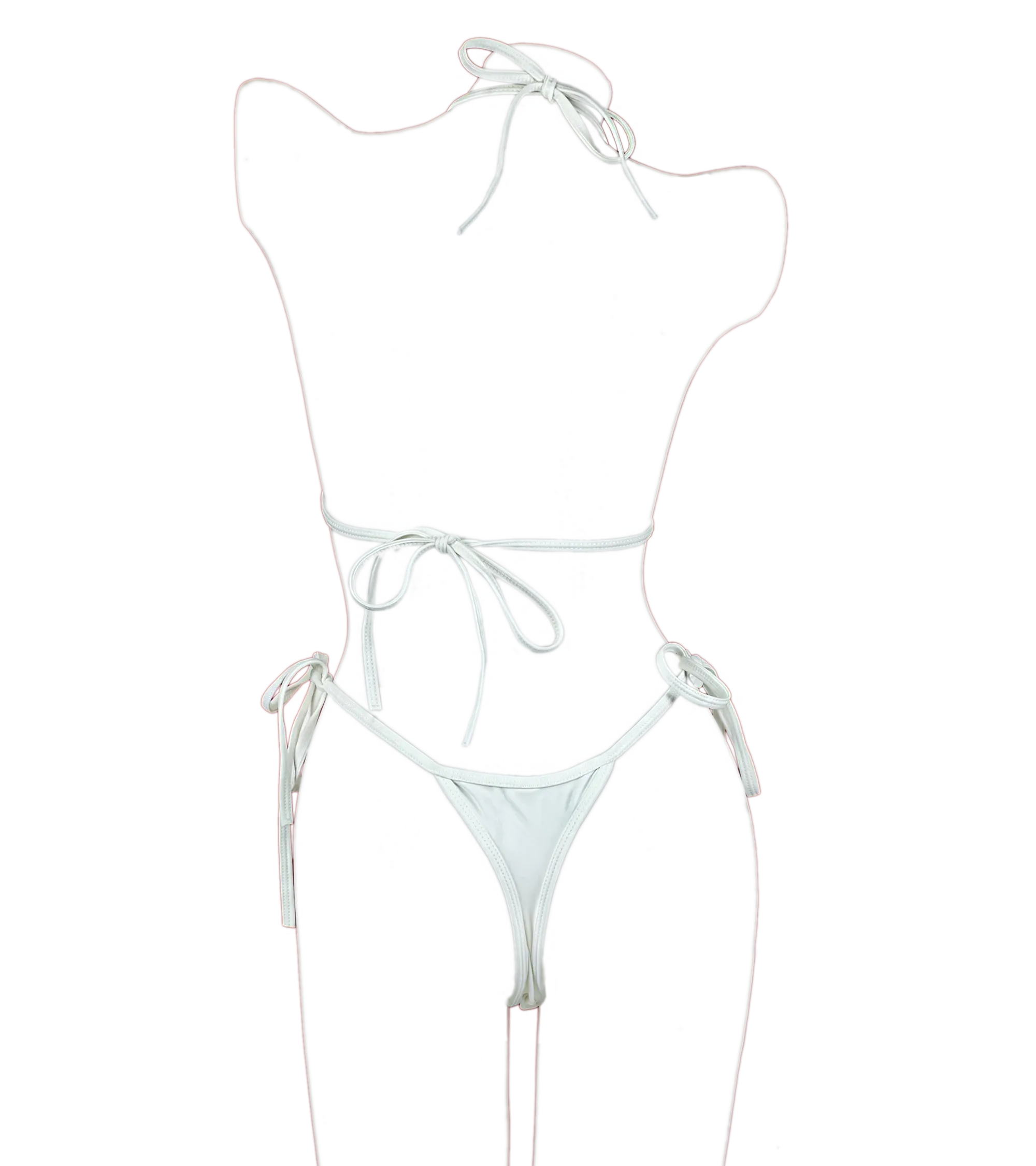 White Brazilian thong bikini