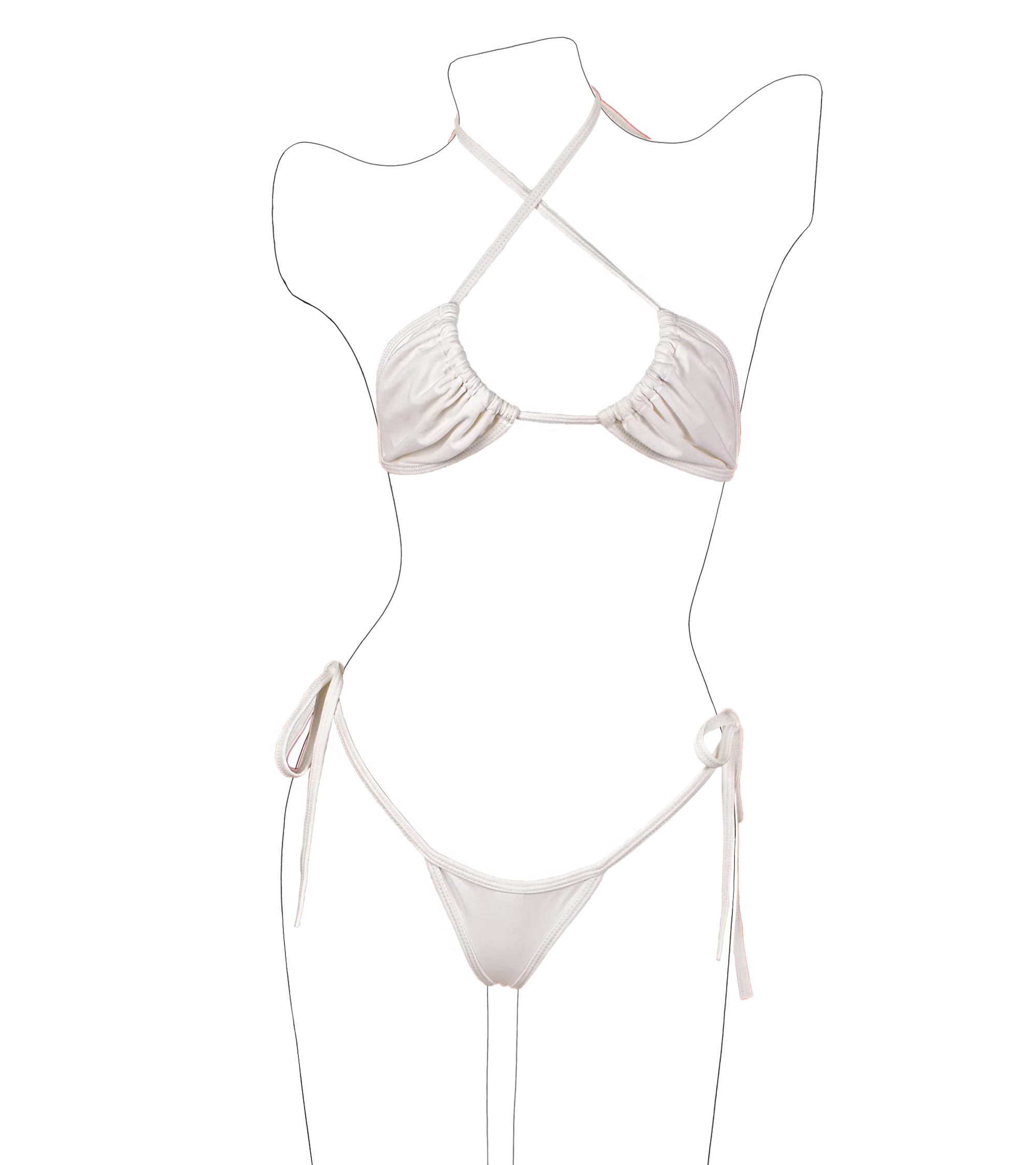 White Brazilian thong bikini