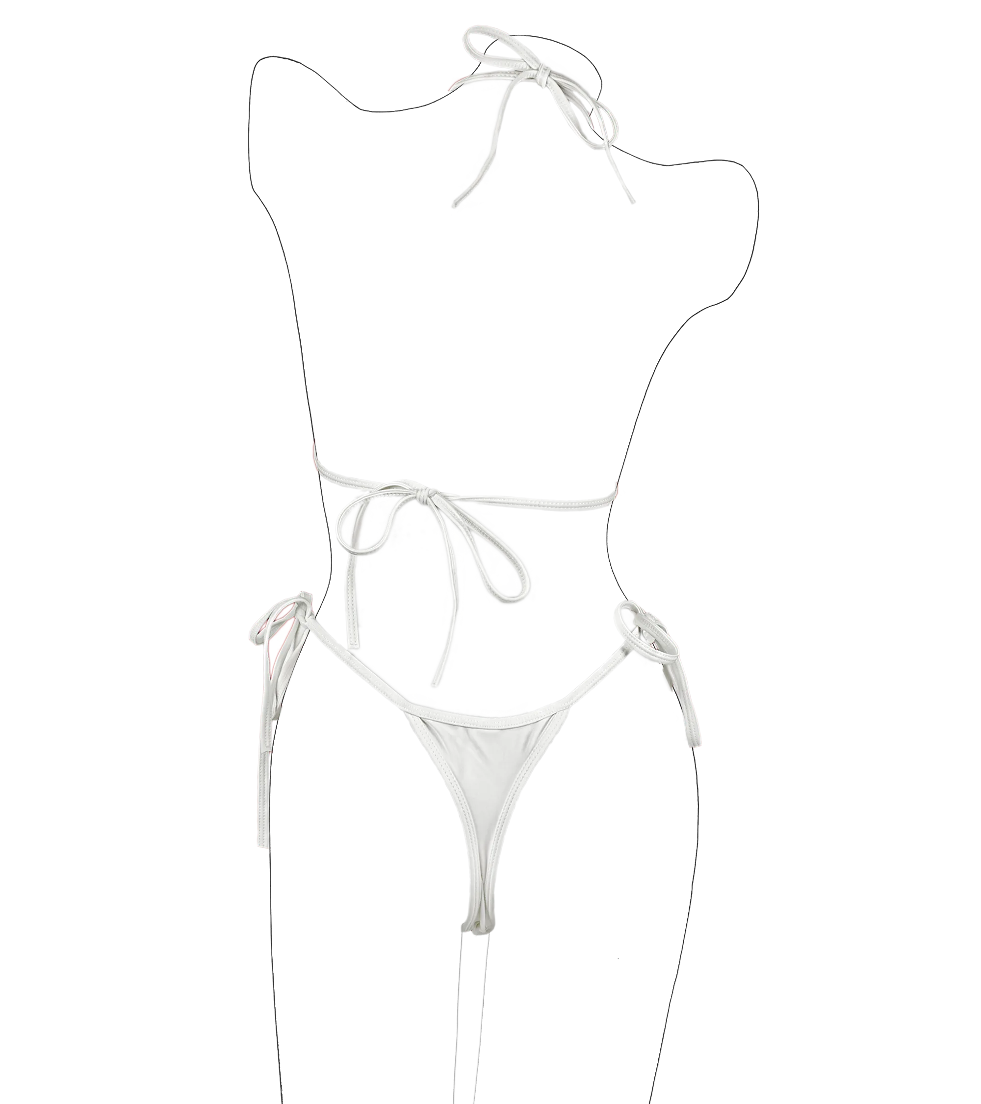 White Brazilian thong bikini